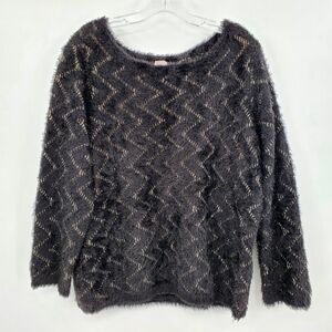 Chico's Zig-Zag Jacquard Fuzzy Pullover Sweater